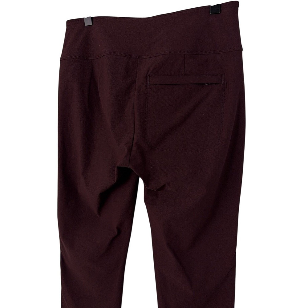 Athleta Wander Slim Ankle Pants Burgundy Maroon Side Zip Travel Trousers Size 4 - Picture 7 of 8